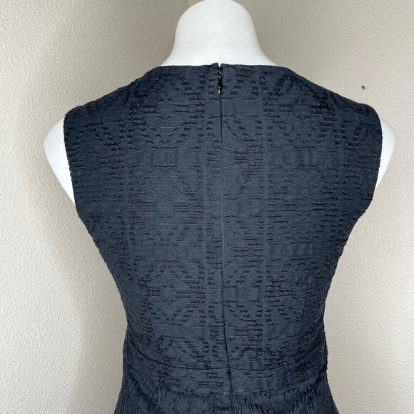 J. Crew Sleeveless Jacquard Eyelet Fit & Flare Dress Black Size 2 #C9228 - Picture 14 of 14